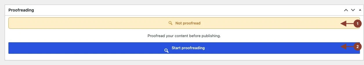 Aeon News Proofreading panel with numbered status and start controls.